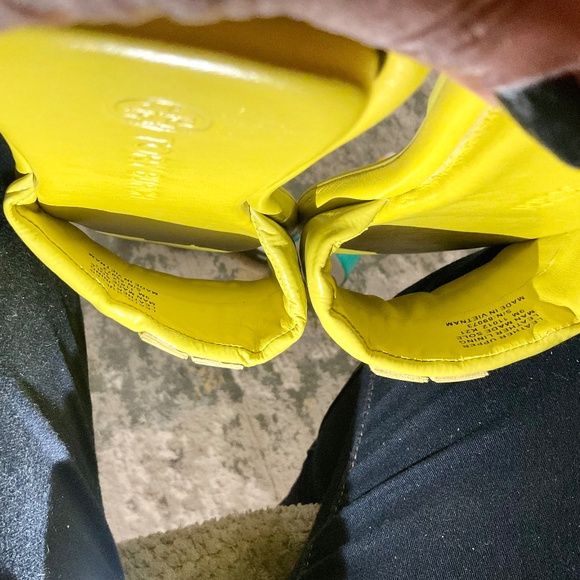 Tory Burch double -T leather sport slide sandals in lime color Size 9M - Picture 14 of 16